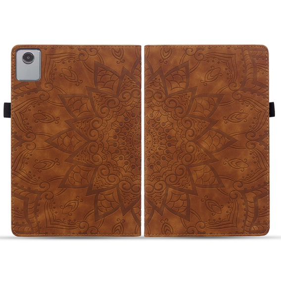Flap case for Lenovo Tab M11, flower, brown