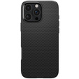 Spigen case for iPhone 16 Pro Max, Liquid Air, black + 9H Tempered Glass