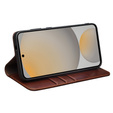 Flip case for Samsung Galaxy S25 FE, QIALINO Leather Wallet, brown