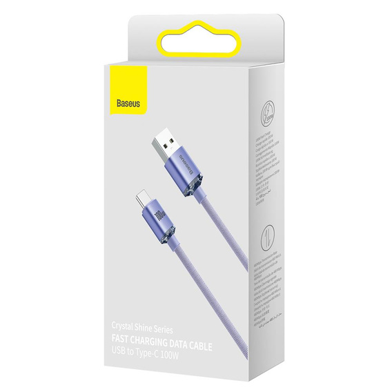 Baseus Crystal Shine USB-A to USB-C Cable, 2 m, 100 W