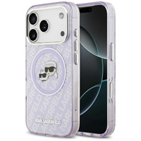 Karl Lagerfeld IML Glitter Karl & Choupette Heads Logo MagSafe Case for iPhone 17 Pro