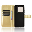Flip case for Motorola Edge 50 Ultra, Crazy Horse Wallet, gold