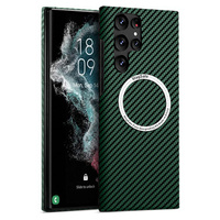 Case for Samsung Galaxy S22 Ultra, Magsafe Slim Carbon, green