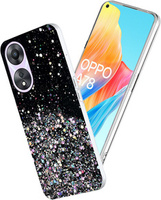 Case for Oppo A78 5G, Glittery, black