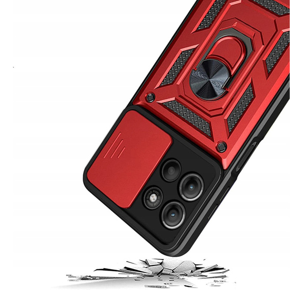 Case for Motorola Moto G15 / Motorola Moto G15 Power, CamShield Slide, red