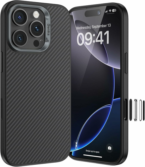 BENKS Kevlar Armor PRO Carbon Fiber 600D D065 case for MagSafe for iPhone 16 Pro