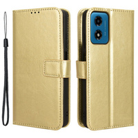 Flip case for Motorola Moto G24 / G24 Power / G04, Crazy Horse Wallet, gold
