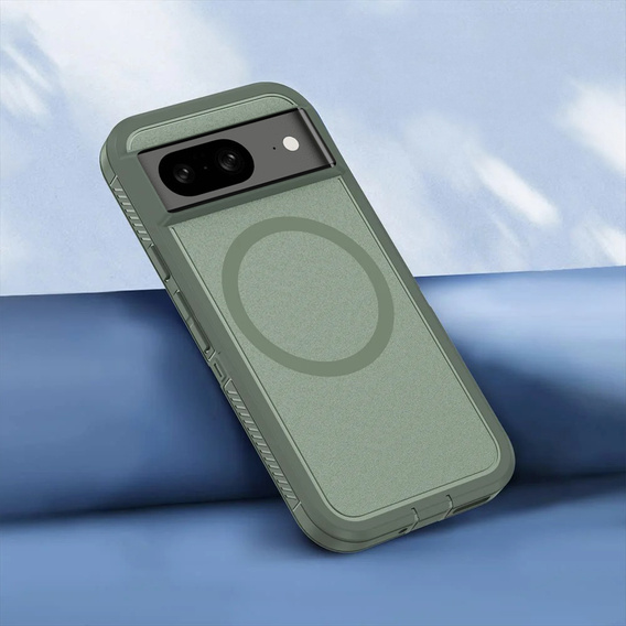 Case with frame for Google Pixel 8A, for MagSafe, green