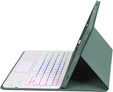 Case with illuminated bluetooth keyboard for iPad 10.9 2022 (10 gen.), green