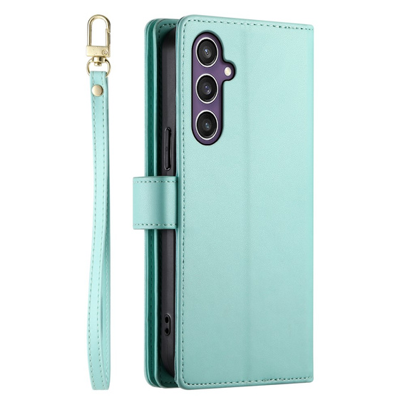 Flip case for Samsung Galaxy S25+ Plus, Wallet Zipper Pocket, green