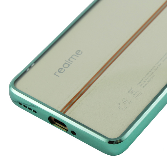 The case for Realme 11 Pro 5G / Pro+ 5G, Electroplating Frame, transparent / green