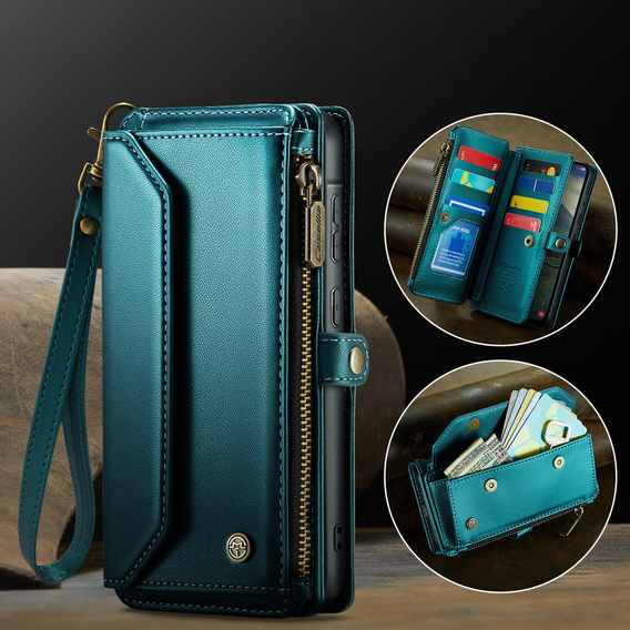 Wallet case with lock and straps for Samsung Galaxy A17 5G - green