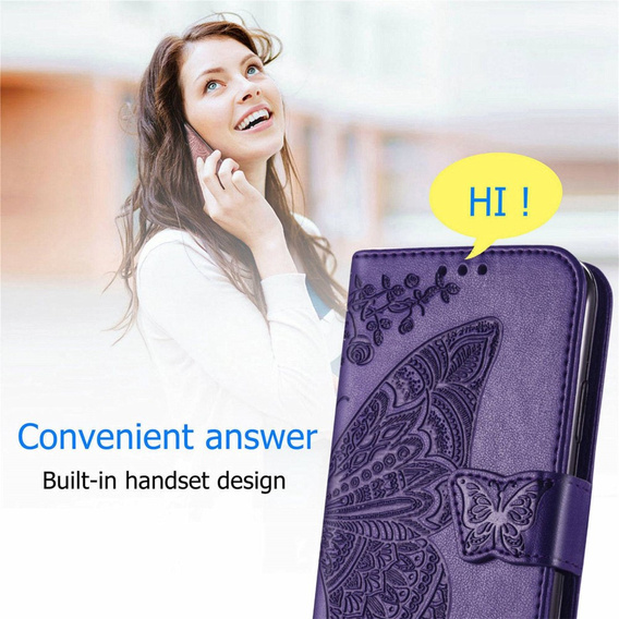 Flip case for Motorola Moto G32, Butterfly, purple