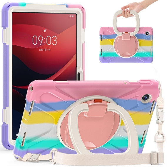 Children's case for Lenovo Tab M11, armored with strap, multicolor
