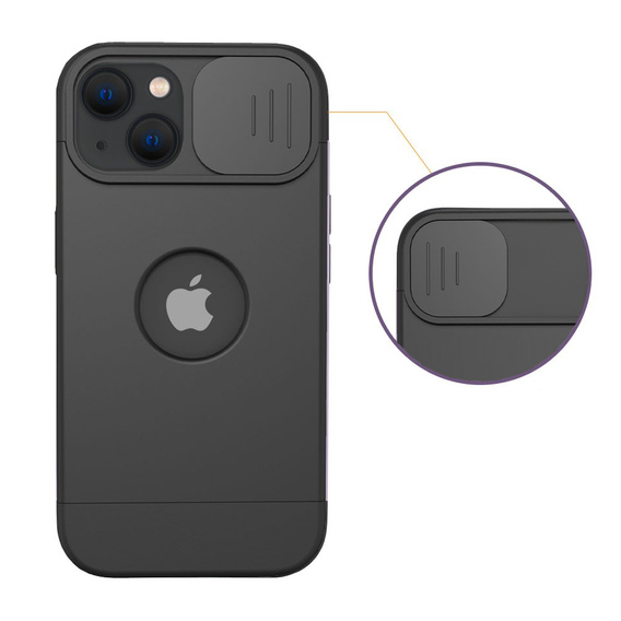 ERBORD MagSafe Cam Slider Case, Black + Screen Protector for iPhone 13 / iPhone 14