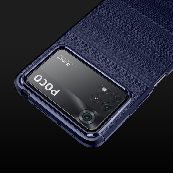 Case for Xiaomi Poco X4 Pro 5G, Carbon, blue