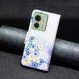 Flip case for Motorola Edge 40 5G, Wallet, butterfly & flowers, blue