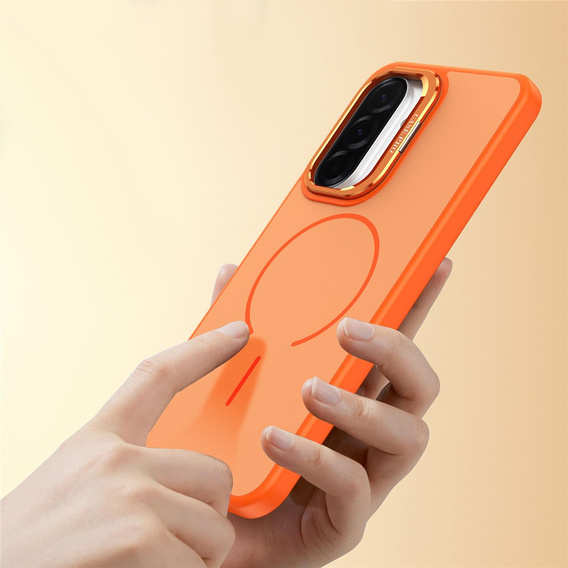 Skin-touch case with MagSafe stand for Samsung Galaxy A57 5G, orange