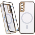 Magnetic Dual Glass MagSafe case for Samsung Galaxy S22, gold