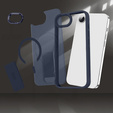 Case for Iphone 16E, Kickstand Matt Case, for MagSafe, blue