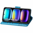 Flip case for Infinix Hot 50 4G, Butterfly, blue