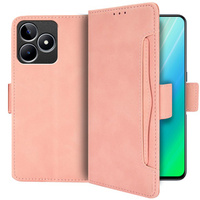 Flip case for Realme C53 4G, Card Slot, pink