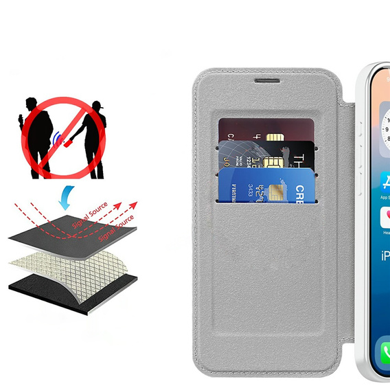 Wallet MagSafe RFID flip case with camera protection for iPhone 17 Pro Max