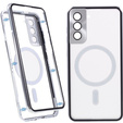 Magnetic Dual Glass MagSafe case for Samsung Galaxy S22, silver