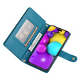 Flip case for iPhone 16, Wallet Zipper Pocket, blue