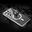 Magnetic Dual Glass MagSafe case for Samsung Galaxy S25 Ultra, silver