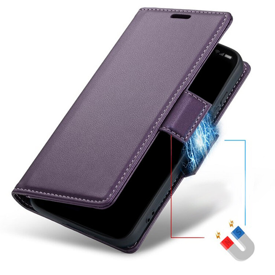 Case for Realme 12 Pro 5G / 12 Pro+ 5G, ERBORD Glossy Litchi, wallet with flap, purple