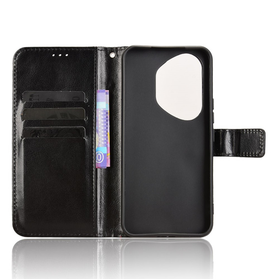 Flip case for Honor 400 Pro 5G, Crazy Horse Wallet, black