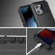 Case for iPhone 15, armoured, with integrated glass, black