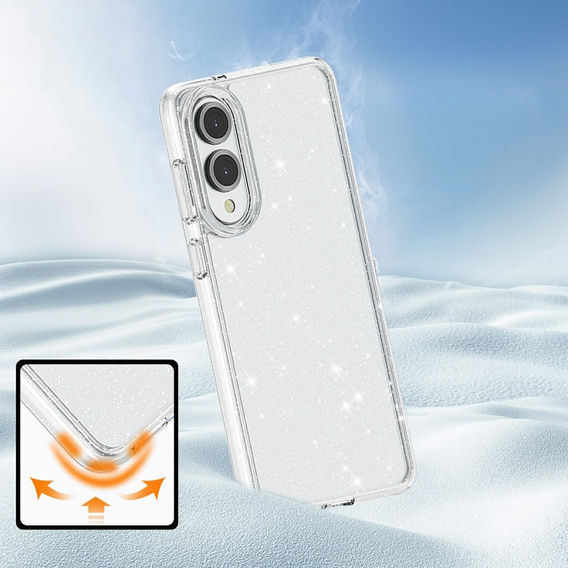 Case for Samsung Galaxy S25 Edge, Glittery Powder, transparent