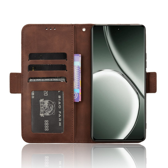 Flip case for Realme GT 6 / 6T, Card Slot, brown