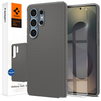 Spigen case for Samsung Galaxy S25 Ultra, Liquid Air, grey + 9H Tempered Glass