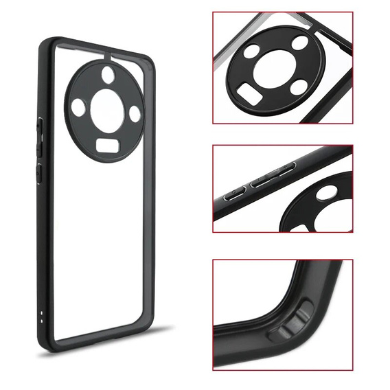 Case for Honor Magic 6 Lite 5G, Fusion Hybrid, with camera protection, transparent / black
