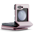 CASEME flip case for Samsung Galaxy Z Flip5 5G, Litchi Wallet, pink