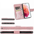 Flip case for Motorola Edge 50 Pro, Butterfly, pink rose gold