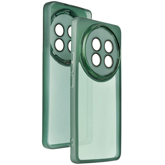 Silicone case for Realme 12, with camera protection, transparent / green