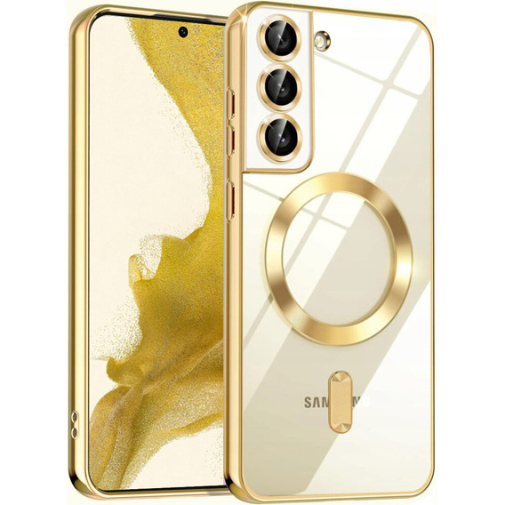Case for Samsung Galaxy S22, Electro MagSafe, gold + Screen Glass