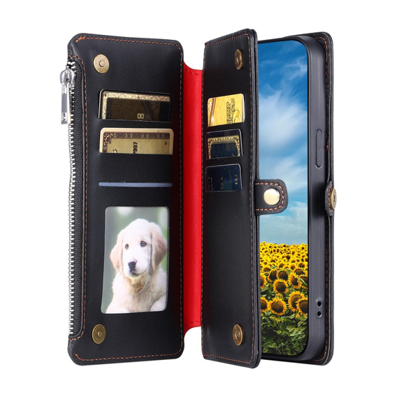 Flip case for Xiaomi Redmi 14C / Xiaomi Poco C75, Wallet Zipper Pocket, black