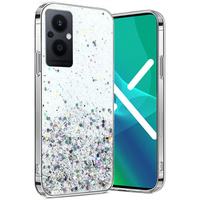 Case for Oppo Reno7 Lite 5G, Glittery, transparent