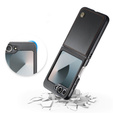 Case for Samsung Galaxy Z Flip7 FE / Z Flip6, CASEME Litchi Leather, black