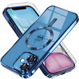 Case for iPhone 11, Electro MagSafe, blue + Screen Glass