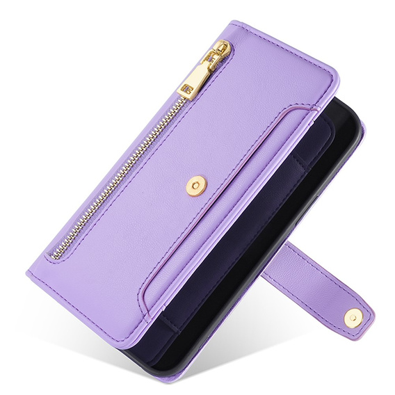 Flip case for Oppo Reno8 T 4G, Wallet Zipper Pocket, purple