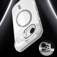 Case for iPhone Air, for MagSafe, with stand, transparent with grey inserts