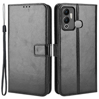 Flip case for Infinix Hot 12 Play 4G, Crazy Horse Wallet, black