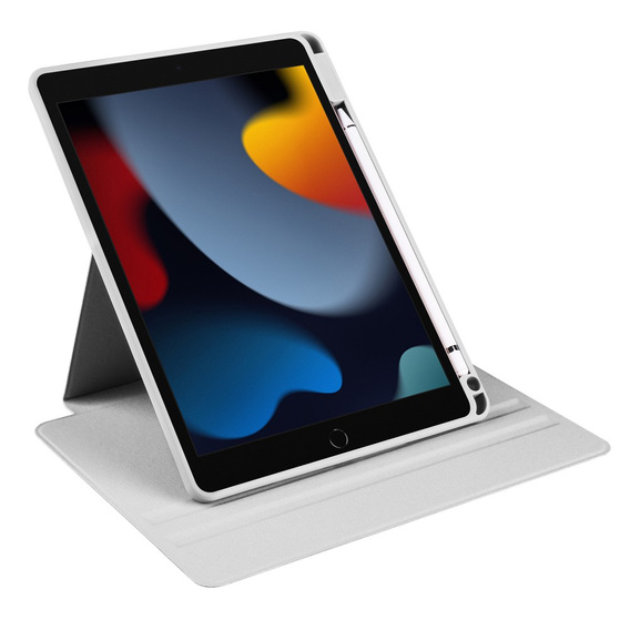 Case for iPad 10.2" 2021/2020/2019 (9/8/7 gen.), with stylus space, 360° rotatable, grey