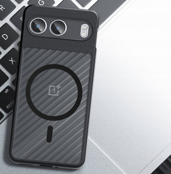 Case for OnePlus Nord 4, for MagSafe, ERBORD Matt Case, black + Screen Glass